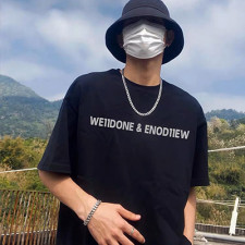 [커플티] WE11DONE 남여공용 웰던 순면 라운드 반팔 티셔츠