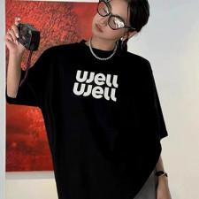 [커플티] WE11DONE 남여공용 웰던 패션 라운드 반팔하트 면티셔츠