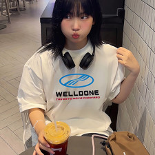 [커플티] WE11DONE 남여공용 웰던 패션 라운드 반팔하트 티셔츠