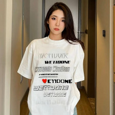 [커플티] WE11DONE 남여공용 웰던 패션 라운드 반팔순면티셔츠