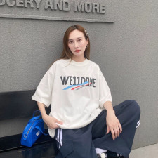 [커플티] WE11DONE 남여공용 신상웰던 빈티지 라운드 순면반팔티셔츠