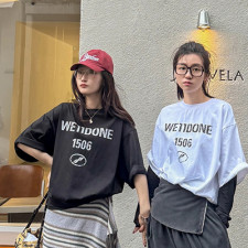 [커플티] WE11DONE 남여공용 신상 웰던 켈렉션 라운드 반팔티셔츠