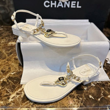 [샌들/슬리퍼] CHANEL 팬더샵신발 플립플랍 크루즈슈즈 샤넬트위드 빈티지 체인 CC로고