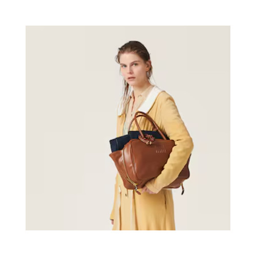 [MIUMIU] 여성백 Beau Bag 아방뛰르 미우미우 보 가죽 탑핸들핸드백