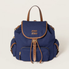 [MIUMIU] 여성백 25ss Bag 미우미우 패션 캔버스 및 가죽 백팩