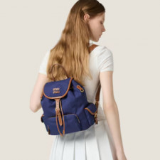 [MIUMIU] 여성백 25ss Bag 미우미우 패션 캔버스 및 가죽 백팩