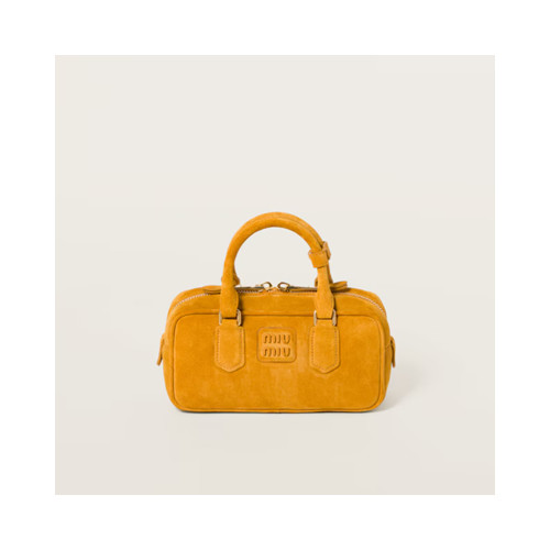 [MIUMIU] 여성백 Bag 미우미우 아르카디 패딩 스웨이드 탑 핸들백