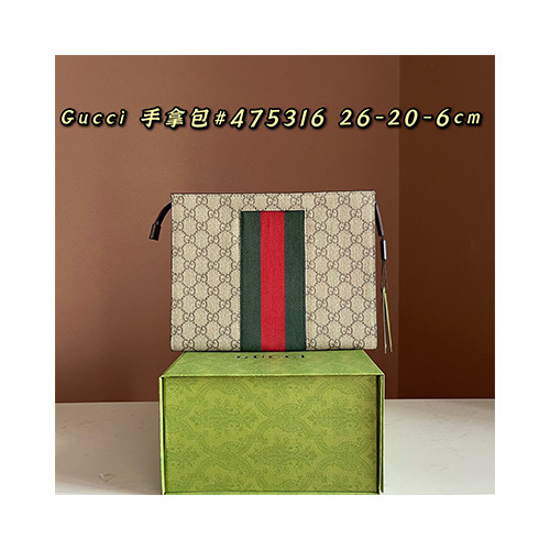 [GUCCI] 남성백 GG Bag 구찌가방 홀스빗 슈프림 웹 클러치백 475316