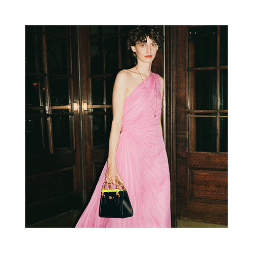[GUCCI] 여성백 구찌가방 카프스킨 다이애나 뱀부 탑핸들 토트백 655661