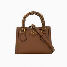 [GUCCI] 여성백 구찌가방 카프스킨 다이애나 뱀부 탑핸들 토트백 655661
